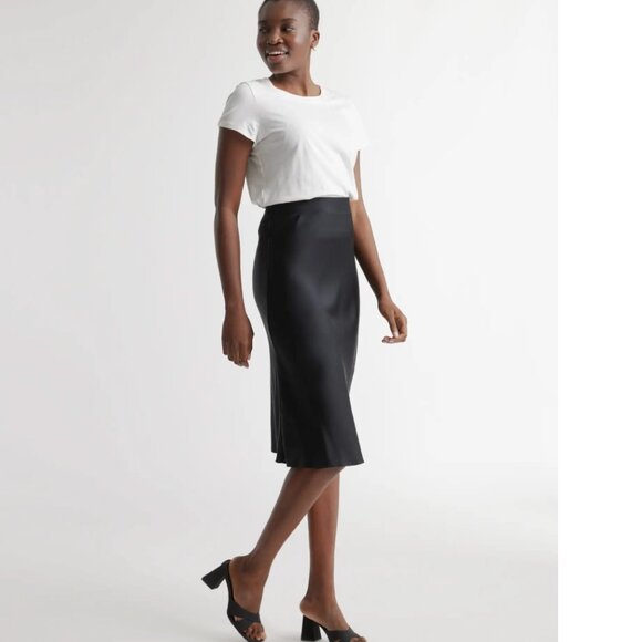 Quince Black Washable Silk Skirt - Size Large - Picture 8 of 10